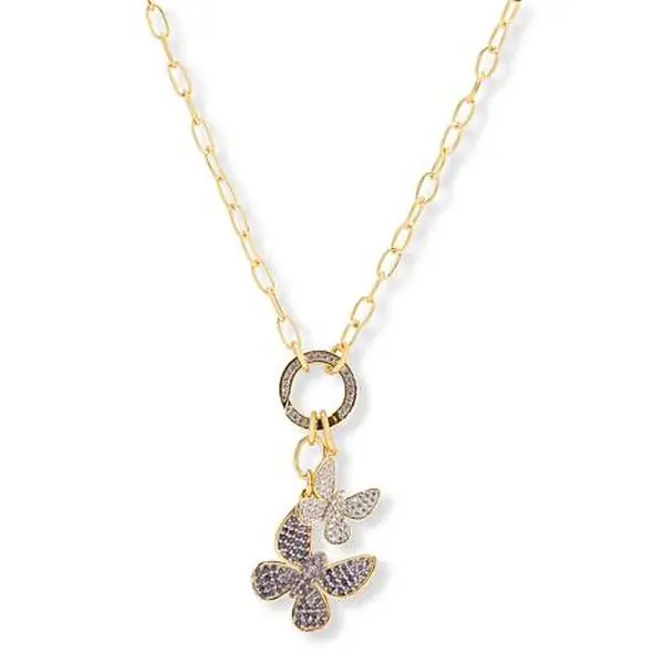 Rarities Fine Jewelry Rarities Iolite and Zircon Butterfly Charm Necklace