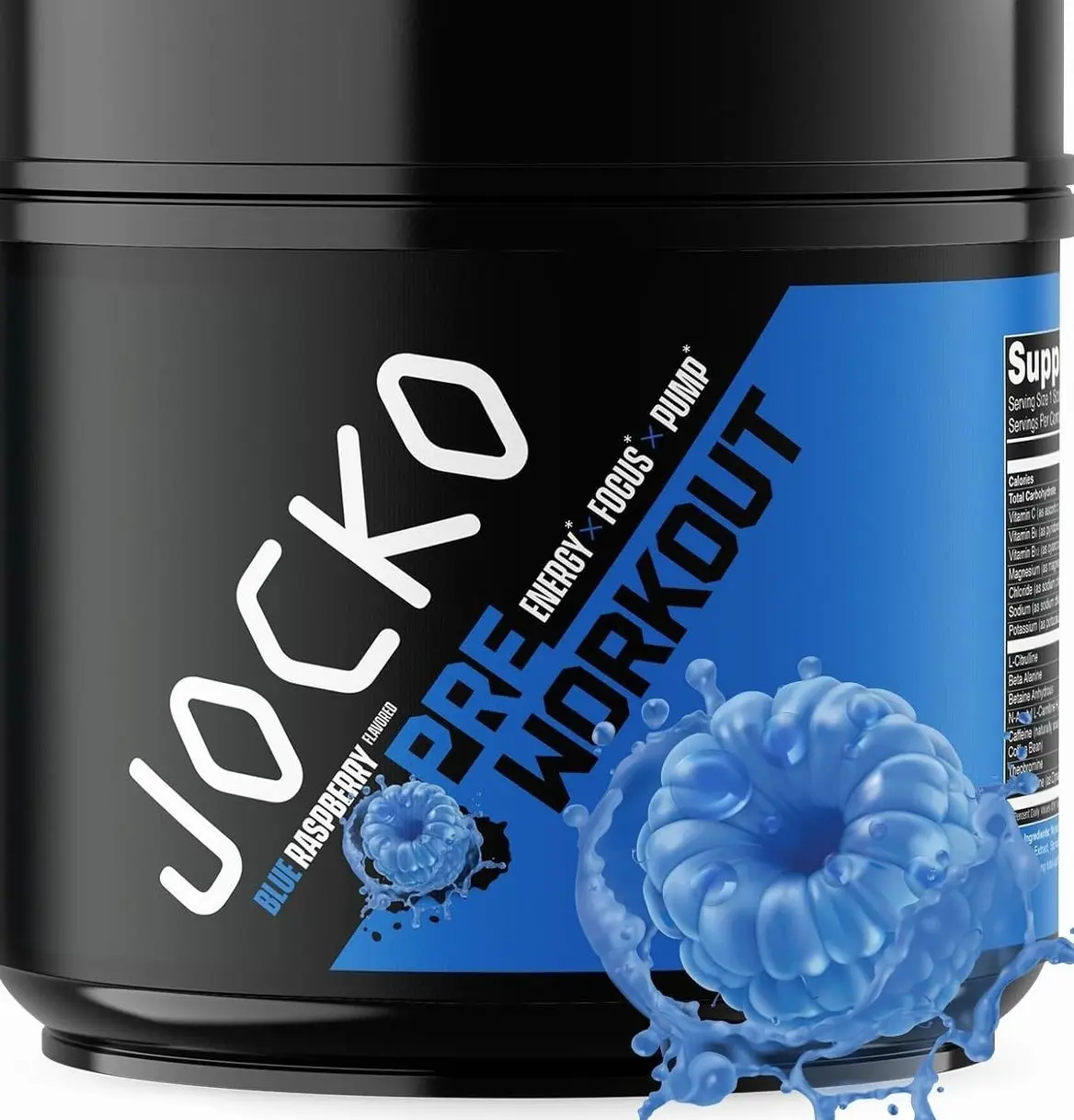 Jocko Fuel Ultimate Pre Workout Powder - Pre-Workout Energy Powder Drink for Men & Women - High Stim Sugar-Free Nootropic Blend to Support Muscle Pump, Energy, & Recovery 200mg Caffeine Blue Raspberryundefined