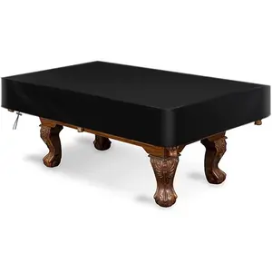 Billiard Pool Table Cover, Waterproof Fade Resistant Windproof Scratch Resistant Cover for Pool Table Snooker Billiard Table (Black, 8FT: 100x56x8in)