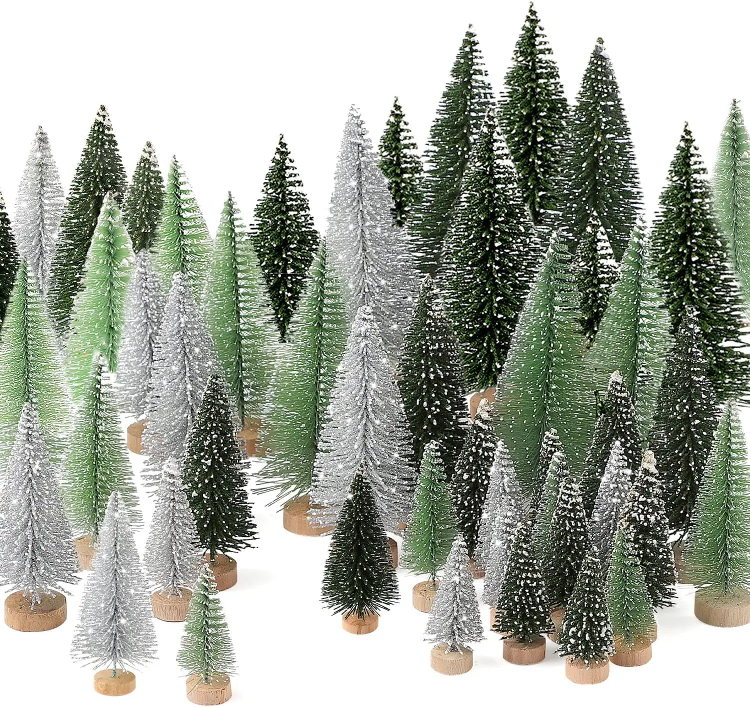 30Pcs Christmas Decorations Mini Christmas Trees,Tree with Wooden Base for Decor Party Home Table Ornaments christmas decor tacky christmas tree