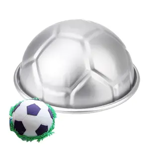 3 sets of semi-circular football-shaped cake molds, baking molds for cake bases, suitable for 3D sports-themed cakes and desserts - including molds of 2.76 inches, 3.15 inches and 3.54 inches.