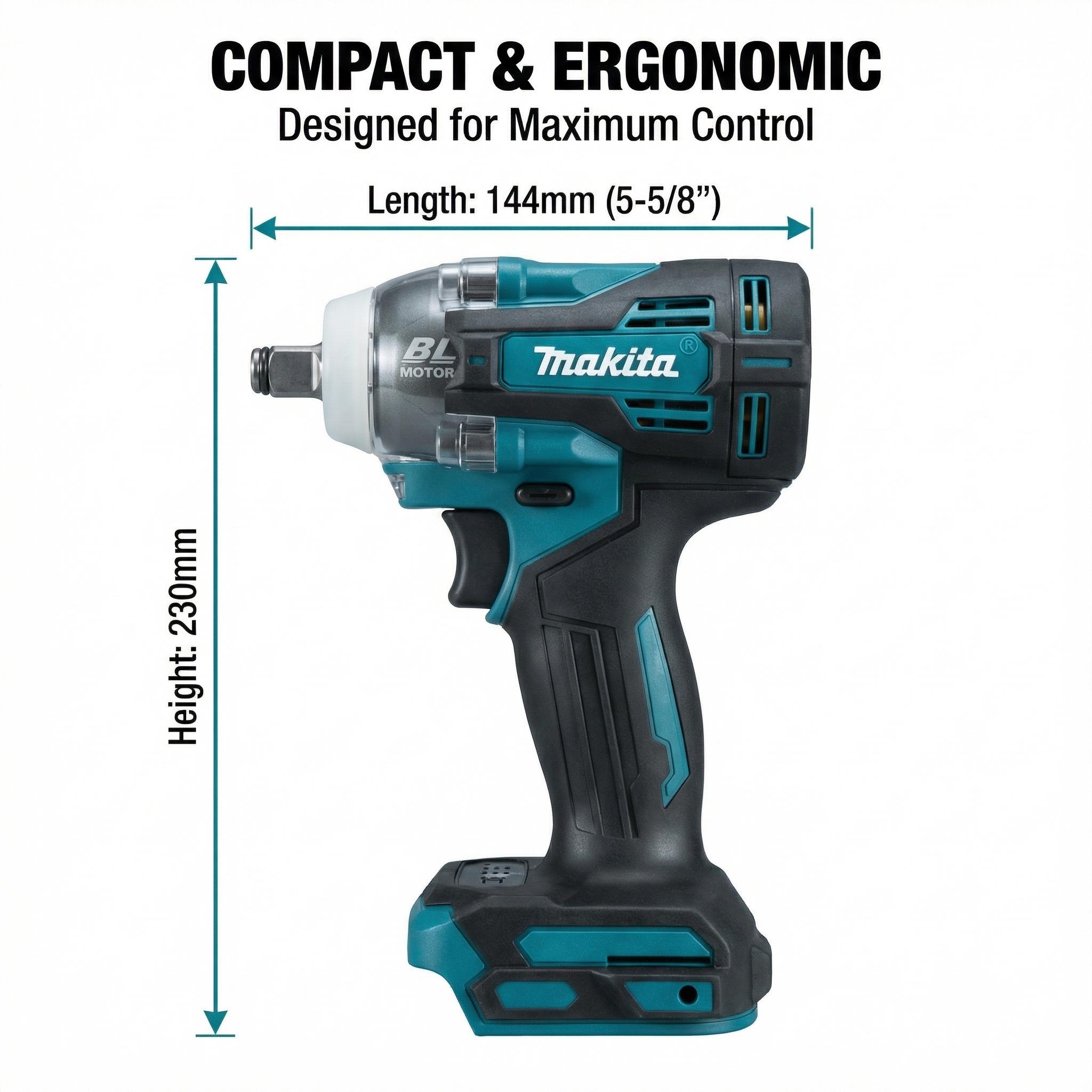 Makita DTW004 Brushless Impact Drill  With Battery Charger for Heavy Duty Fastening Electric Wrench High Torque Cordless Lithium Nailer Kit