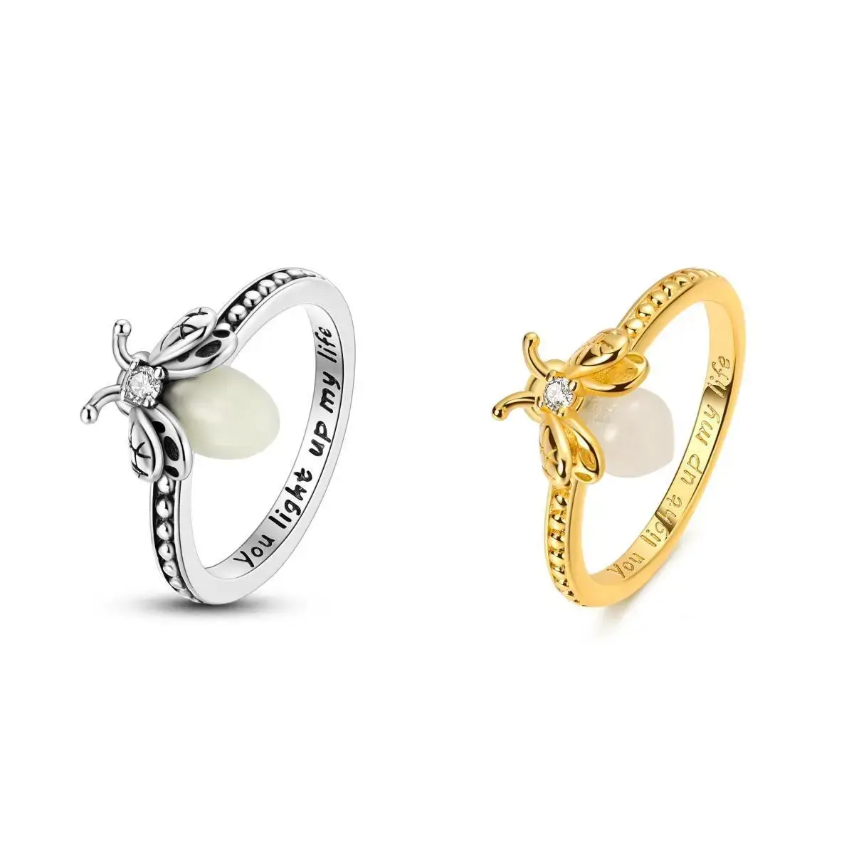 The firefly ring, with its elegant and luxurious fluorescent design, is the perfect gift for girls, ladies, and nature lovers. (Zircon-set nature-inspired ring)