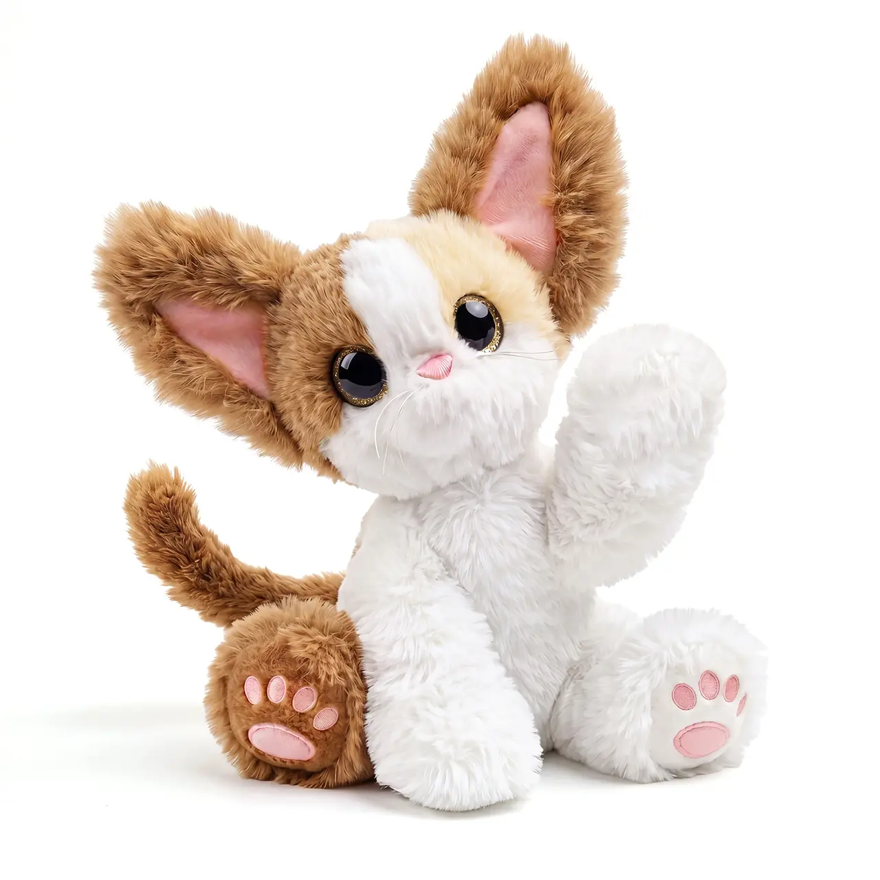 3-Flower Cat Soft Plush Stuffed Toy - Character Stuffed Toy for Companionship, Character Stuffed Toys