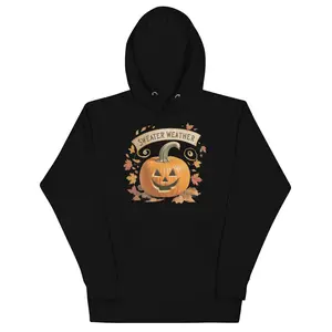 Sweater Weather Unisex Hoodie Cotton Pocket - Soft 100% Cotton Face & 65% Ring-Spun Cotton Polyester Blend with Front Pouch Pocket & Matching Drawstrings