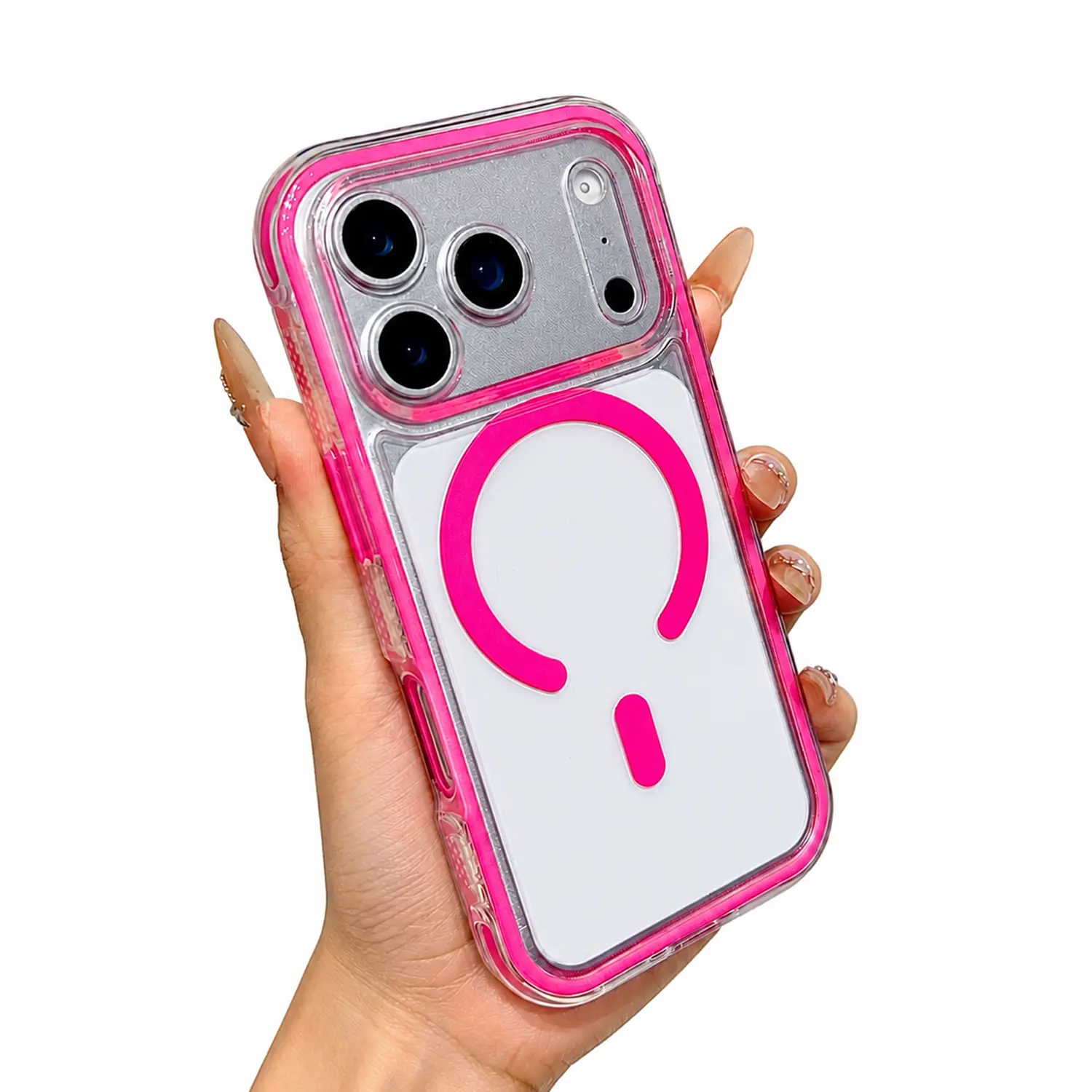 MagSafe Clear Phone Case for iPhone 17/16/15/14/13/12/11 Pro Pro Max Air Plus, Air-Cushion Drop-Proof, Wireless Charger & Car Mount Compatible, Macaron Colors Women's Case