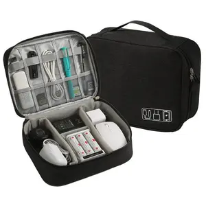 Waterproof Travel Cable Organizer Bag Portable Digital Electronics Storage Pouch for USB Cables Chargers & Gadgets