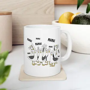 Funny Mama Mug – Mom Life Humor Coffee Cup “Mama Mama Mama” – 11oz 15oz Ceramic Mug – Gift for Mom