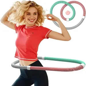 Weighted Soft Spring Hula Hoop for Adults – 3.3lb(1500g) Foldable Fitness Hoop, Waist-Friendly Design, Portable Slimming Exercise Equipment for Home and Travel