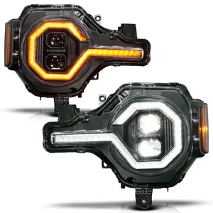 FORD BRONCO 21-26 Z-SERIES FULL LED PROJECTOR HEADLIGHTS BLACK W/ DRL SWITCH, INITIATION & SEQUENTIAL