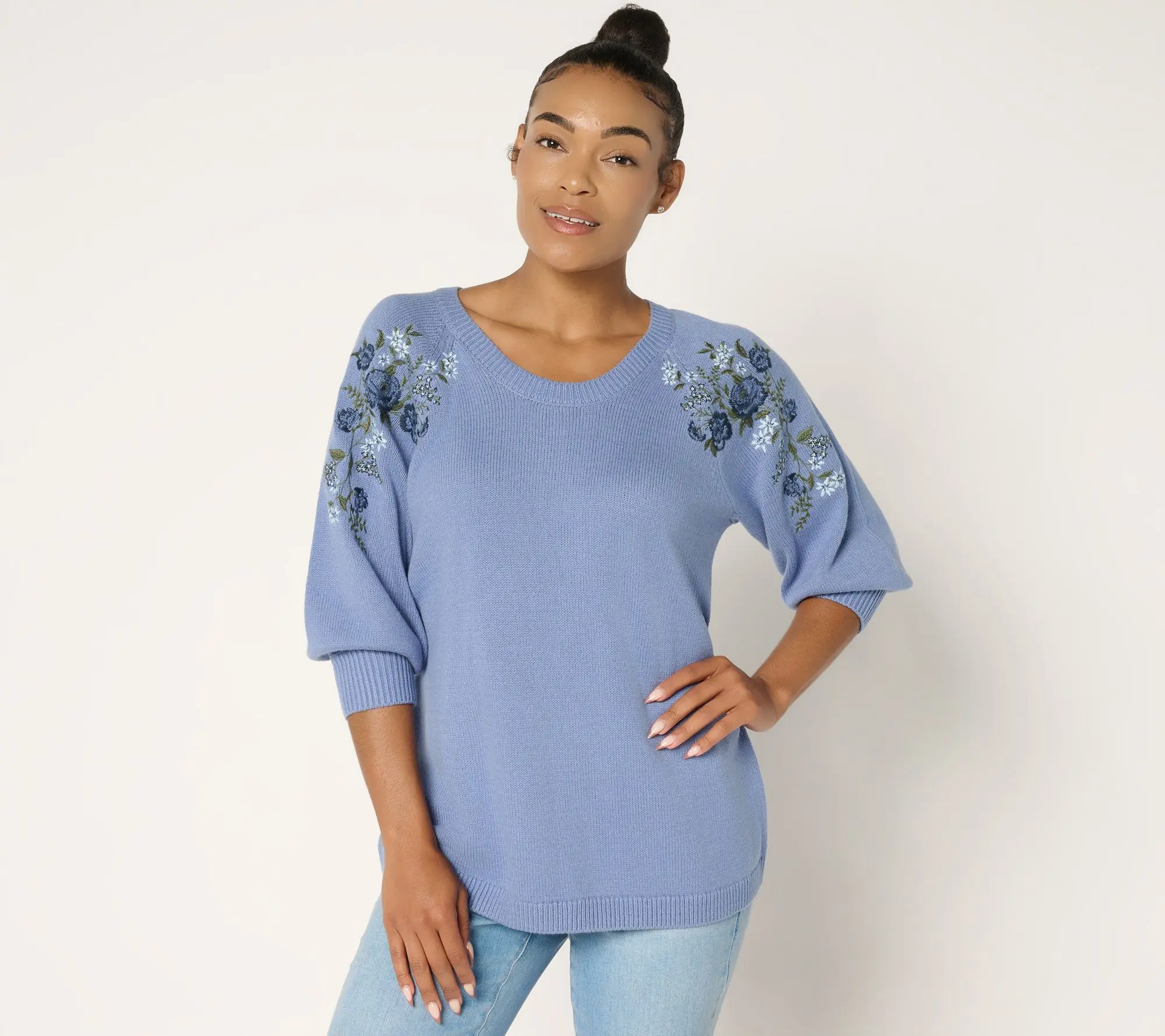 Ree by Pioneer Woman Embroidered Pullover Sweater