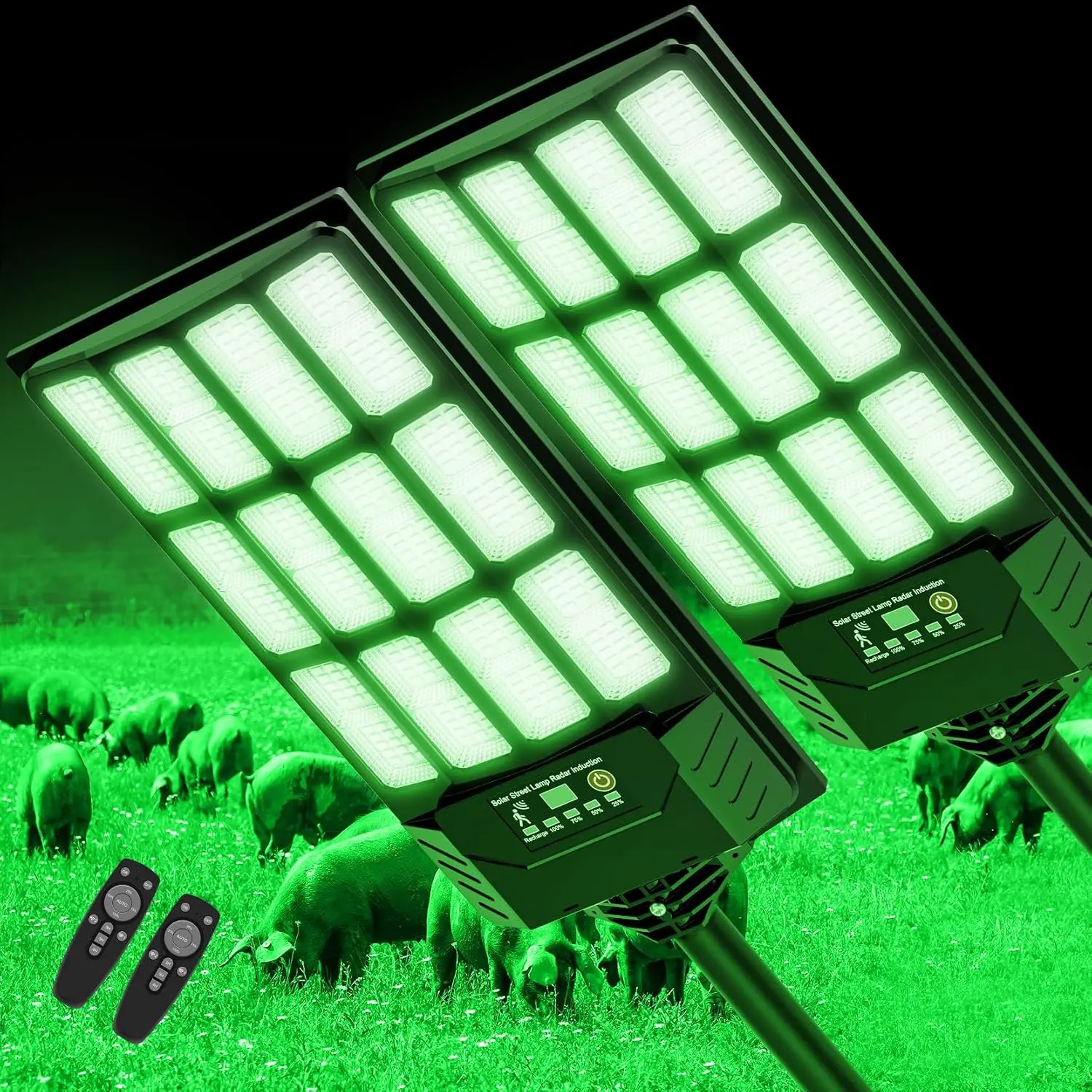 Solar Green Light for Hunting Hogs, Deers and Fish Led Outdoor