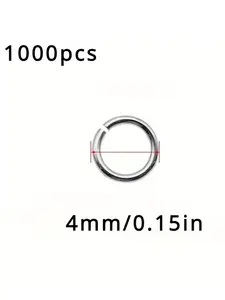 1000 pieces of 304 stainless steel open ring and jump ring set, suitable for jewelry making and necklaces, wholesale, handmade keychains, craft production, handmade gifts, handmade gifts, Crafting Supplies