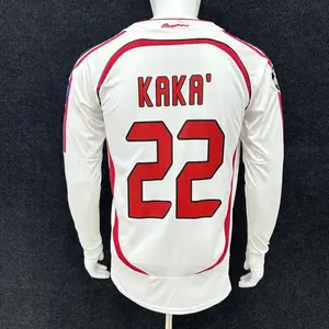 0607 Milan Away Retro White No.22 Kaka Long Sleeved Soccer Jersey