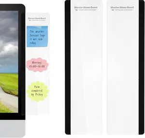 Office Desk Accessories 2pcs Multifunction Computer Monitor Memo Board Transparent Acrylic Side Panel for Office Home Desktop Table Organizers Multifunctional Stationery