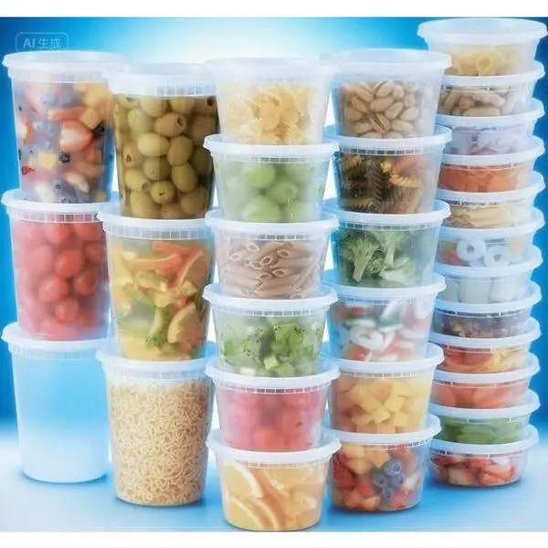 Rectangular Plastic Food Storage Containers with Lids Set - 8 oz,16 oz,32 oz Variety Pack, Airtight Leakproof, BPA-Free, Reusable Durable, Stackable, Freezer Dishwasher Microwave Safe for Kitchen Soup Takeout Deli