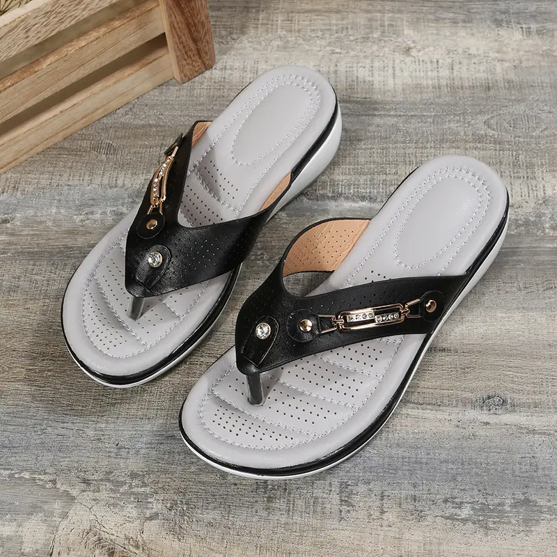 Women Easy Slip On Wedge Sandals for Wide Feet Rub-Free Cork Insole Summer Essential Breathable Casual & Beach Shoes