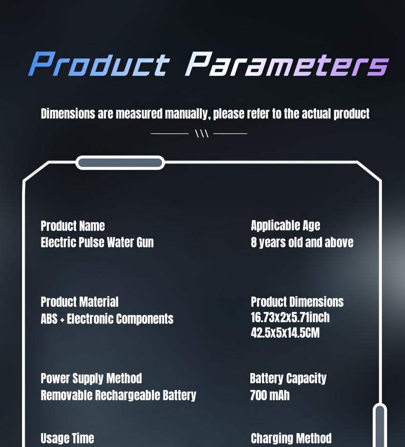 Auto-Fill Electric Water Gun, Pulse Jet Squirt Gun with LED Light Show, 40ft Long Range Rapid-Fire Water Blaster, USB Rechargeable Large Tank Waterguns for Kids & Adults, Adult Water Gun for Pool Beach Backyard