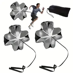 2Pcs Multicolor Adjustable Speed Resistance Parachute Polyester Fitness Running Training Parachute For Acceleration Speed Boost Sports Training Gear