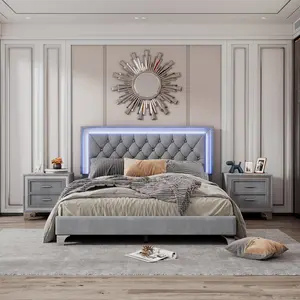 Silverleaf Modern LED Platform Bedroom Set