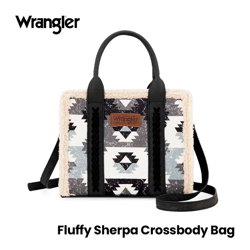 Wrangler [Live] Fluffy Sherpa Crossbody Bag for Women for Festival Season Outfit, Fashion Tote for Work, Casual, Travel Gift for friends