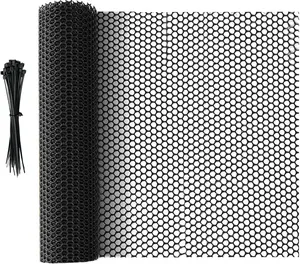 16.4 FT x 15.7 in Roll Mesh Fence, Versatile Black Plastic Fencing & Netting, Cuttable Animal Wire Mesh Fence, Durable Tree Trunk Protector, Suitable for Cat Dog Rabbit Barrier and Plant Protectors