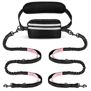 PiPiDoDo Hands-Free Dual Dog Leash with Waist Bag & Cushioned Pad – Walk Two Dogs with Ease No Tangles No Stress