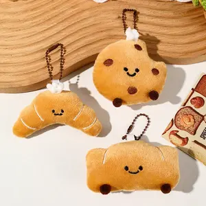 Cute Bread Plush Keychain Shiny Pendant Creative Small Doll Accessories Wholesale Cartoon Girl Backpack Gift for Women Girls Accessories gift  mom