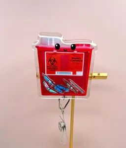 Sharps Container Shaker Badge Reel: Funny Nurse/Medical ID Holder