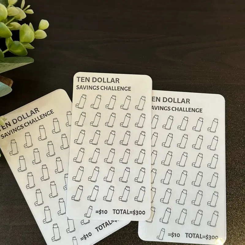 Nurse $10 Savings Challenge Trackers Handmade Savings Challenge Cards for Financial Goals & Motivational Icons Reusable Track Progress