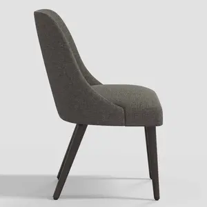 Geller Modern Dining Chair in Textured Linen Zuma Charcoal - Threshold: Espresso Wooden Legs, Polyester Upholstery