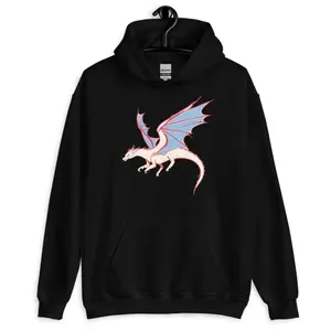 Women's dragon and mythical beast Graphic Hoodie - Long Sleeve Pullover Regular Fit | Soft & Breathable Fabric, Durable Print, Everyday Comfort, Machine Washable, retro fantasy graphic fantasy creature in flight