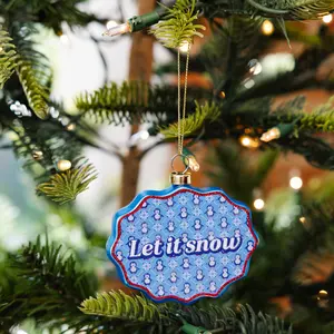 Scallop Ornament - Let It Snow