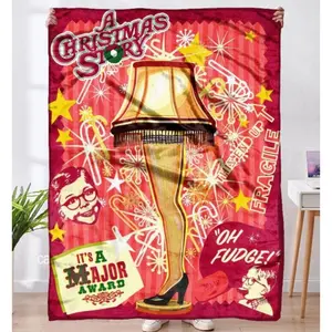 A Christmas Story Blankets, Retro Lamp Fleece Blankets, Ralphie Parker, A Christmas Story 1983 Film Blanket For Bed, Sofa, Travel, Camping,Christmas Gift,Fan gift,Gift for man & women,birthday gift