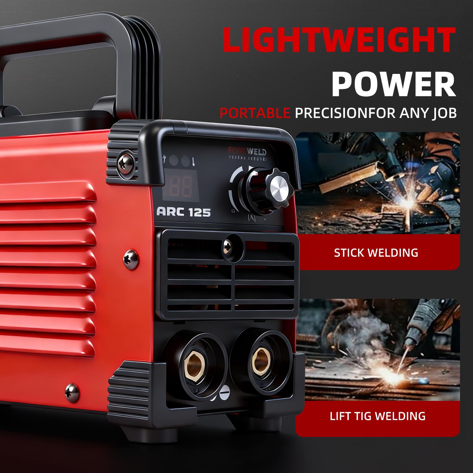 ARC 125A Welder, 110V 125Amp IGBT Inverter 2 in 1 Stick/Lift TIG Portable Mini Welding Machine with Hot Start Anti-Stick, Digital Display & 4 Safety Protections for Home DIY, Car Repair, Metal Fabrication
