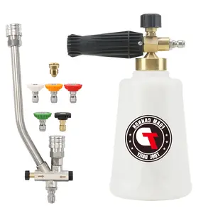 Tool Daily Power Washer Foam Cannon with Double Tip Attachment,3600 PSI,5 Sprayer Nozzles, 1/4" Quick Connect for Motorcycle Car Washing