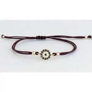 Silver Evil Eye String Bracelet