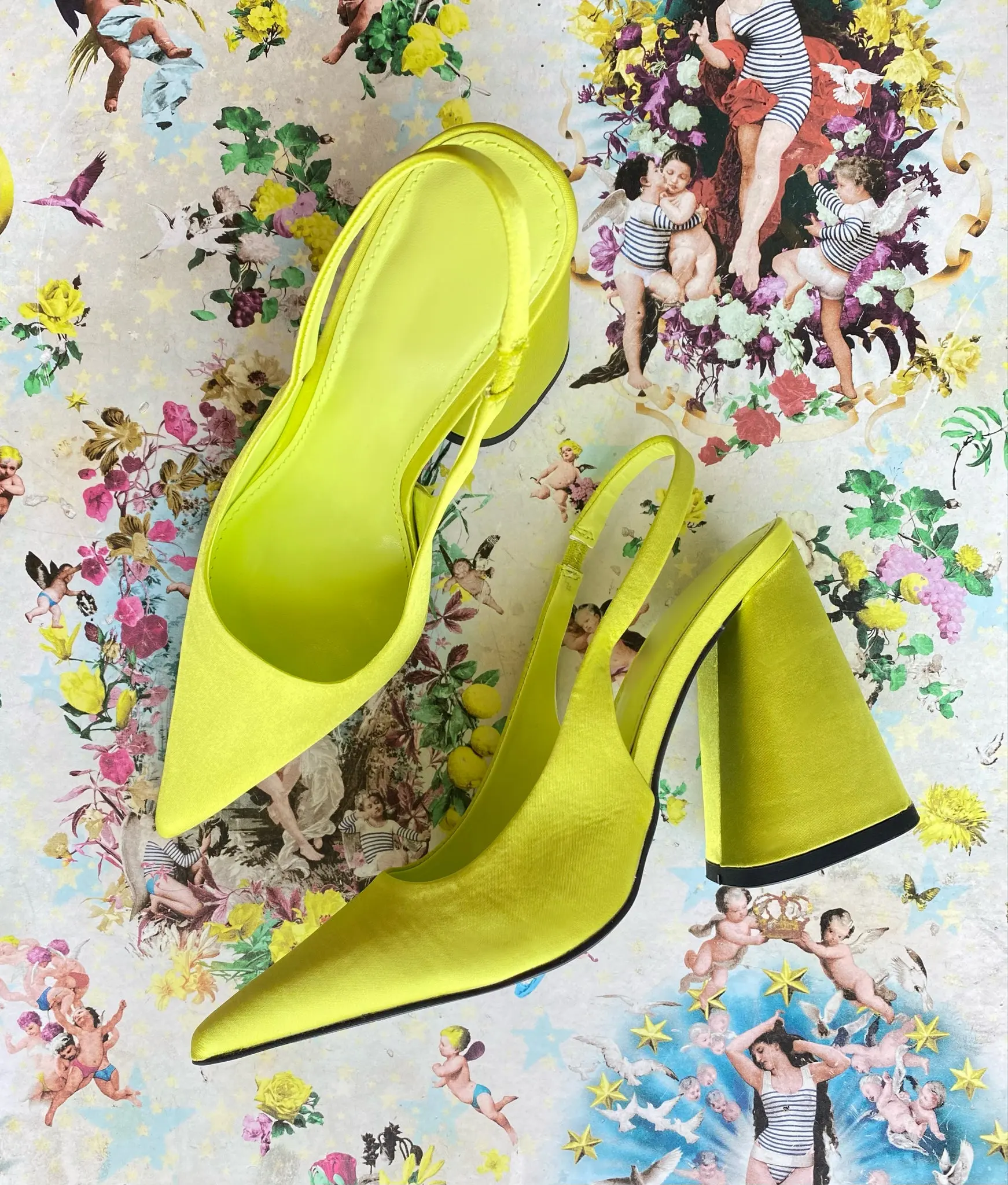 Mila Chartreuse Heels