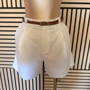 Linen Blend Short with Brown Belt - Comfortable & Stylish Summer Wear Casual Basic