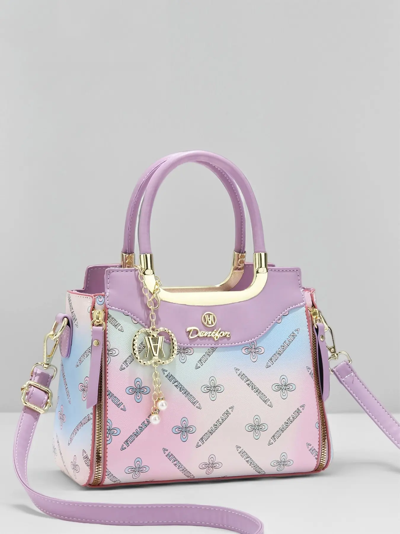 New Gradient Print Women's Handbag, Elegant Commuter Date Shoulder Crossbody Tote Bag, Casual All Seasons Fashion Accessory, Pu Tote Satchel, Chic Bag, Fashionable Crossbody Bag