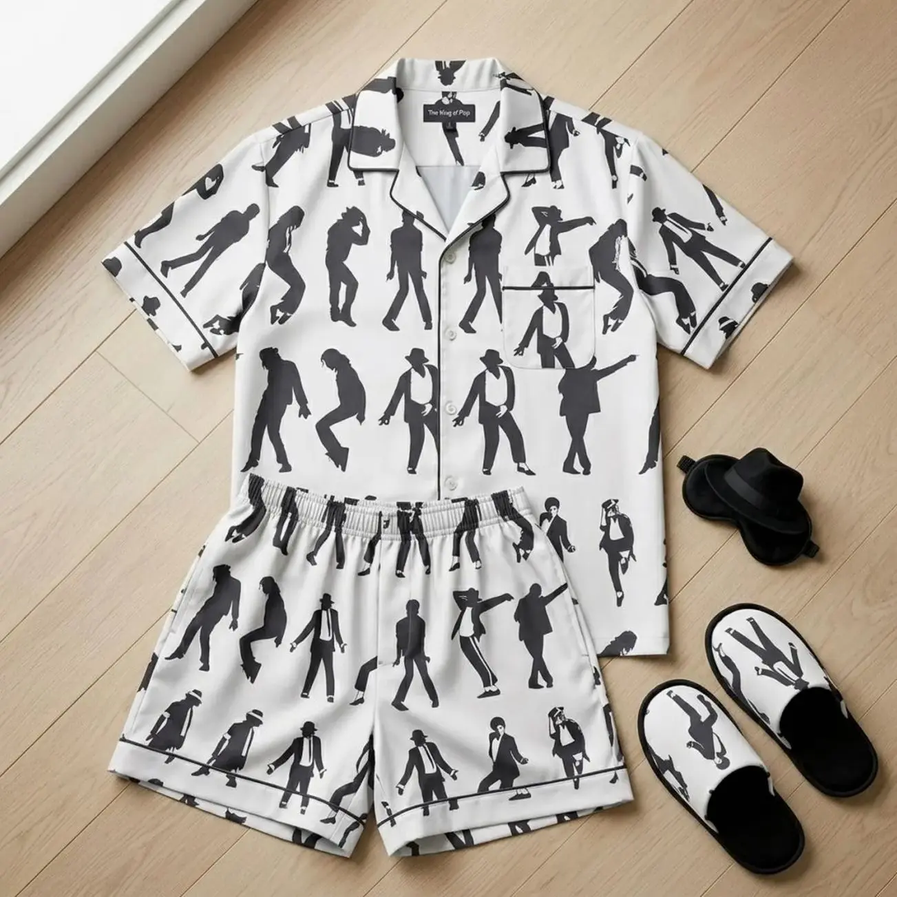 Men's Pop Icon Pajama Set | Michael J4ckson Icons & Symbols | Dance Moves Pjs for Fans | Tumblr Pinterest Aesthetic Gifts
