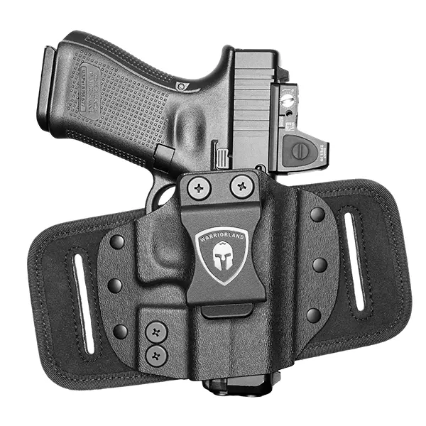 WARRIORLAND Universal Hybrid IWB-OWB Holster - 1.5” Belt Clip, Secure & Comfortable Concealed Carry, Hybrid Kydex & Nylon, Optic Ready, Adjustable Cant & Retention, Right-Hand EDC Hunting Gear (Glock 17/19/43X MOS, Sig P320, Taurus G2C & More)