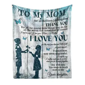 Blanket for Mother's Day, To My Mom Blanket For Mom From Son, From Daughter hellokittyblankets