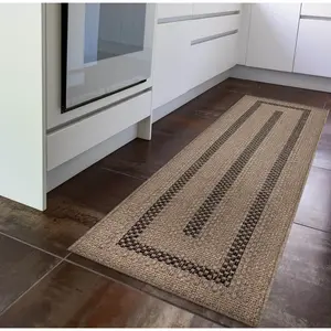 Lush Decor MONACO Indoor/Outdoor Power Loomed Polypropylene Easy Care Area Rug - Transitional   (Multi Border)