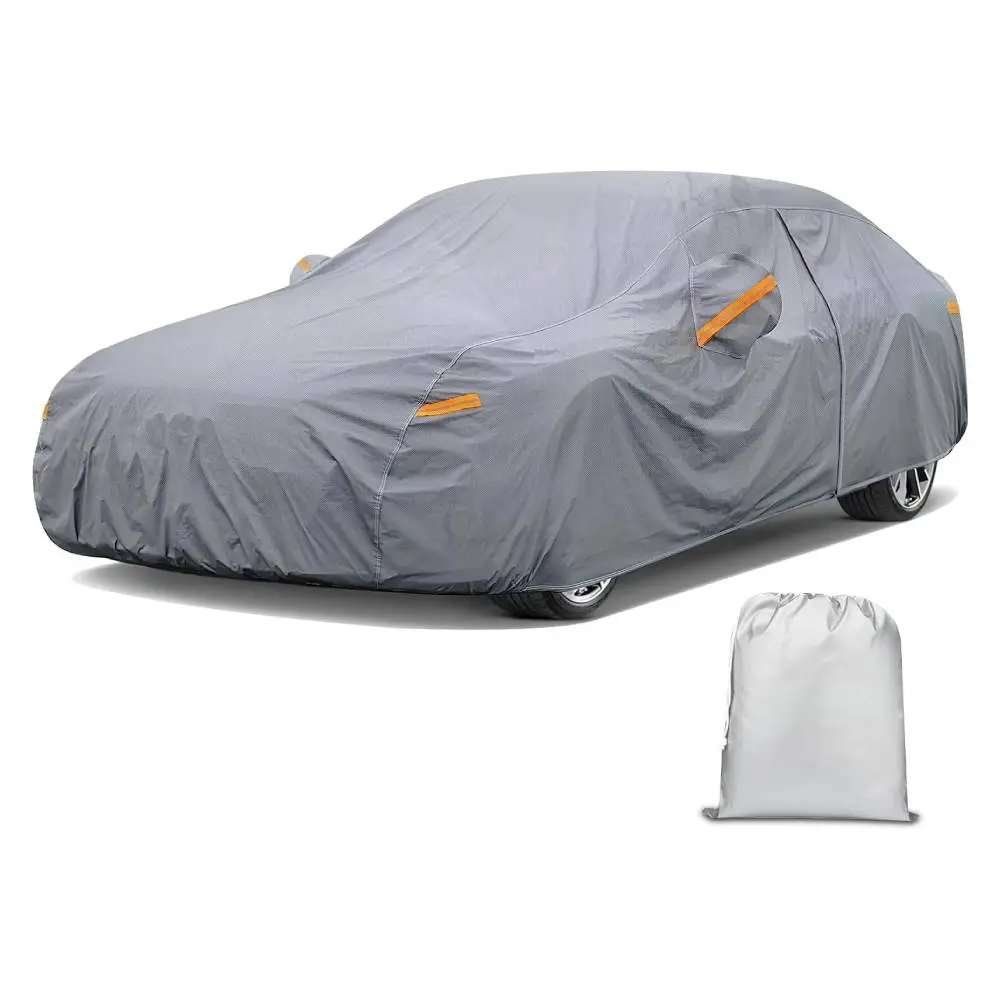 Nilight Heavy Duty Waterproof All-Weather Full Body Car Cover for Sedans (186"-193"), Outdoor Rain Sun UV Protection with Zipper & Cotton Layer, Extra-Thick Universal Automobile Cover, Full Body Cover