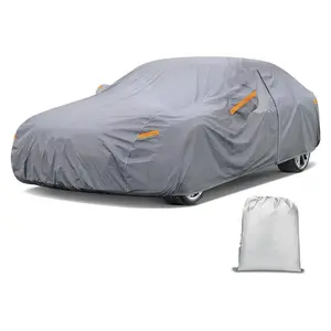 Nilight Heavy Duty Waterproof All-Weather Full Body Car Cover for Sedans (186"-193"), Outdoor Rain Sun UV Protection with Zipper & Cotton Layer, Extra-Thick Universal Automobile Cover, Full Body Cover