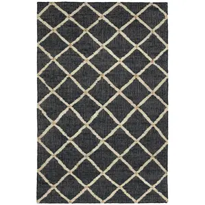 Kali Black Handwoven Jute Rug 10x14