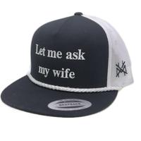 Flat Bill Black/White with White Rope