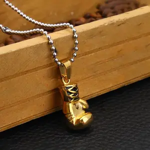 1pc Fashionable Sports Style Boxing Gloves Men's Stainless Steel Pendant Necklace, A Birthday Gift for Family or Friends, Showcasing Unique Dominance