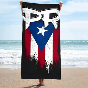 Puerto Rico theme beach towel, digitally printed polyester microfiber beach towel, lightweight and highly absorbent, suitable for yoga, travel, swimming, beach outings, fitness and camping, as a gift